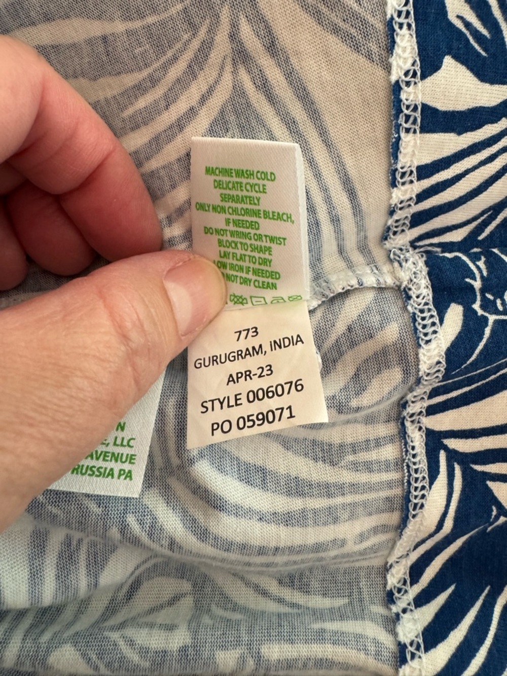 Lily Pulitzer Cath Women's Blue Leaf-Print Swim Cover-Up Tunic Dress - Picture 7 of 7